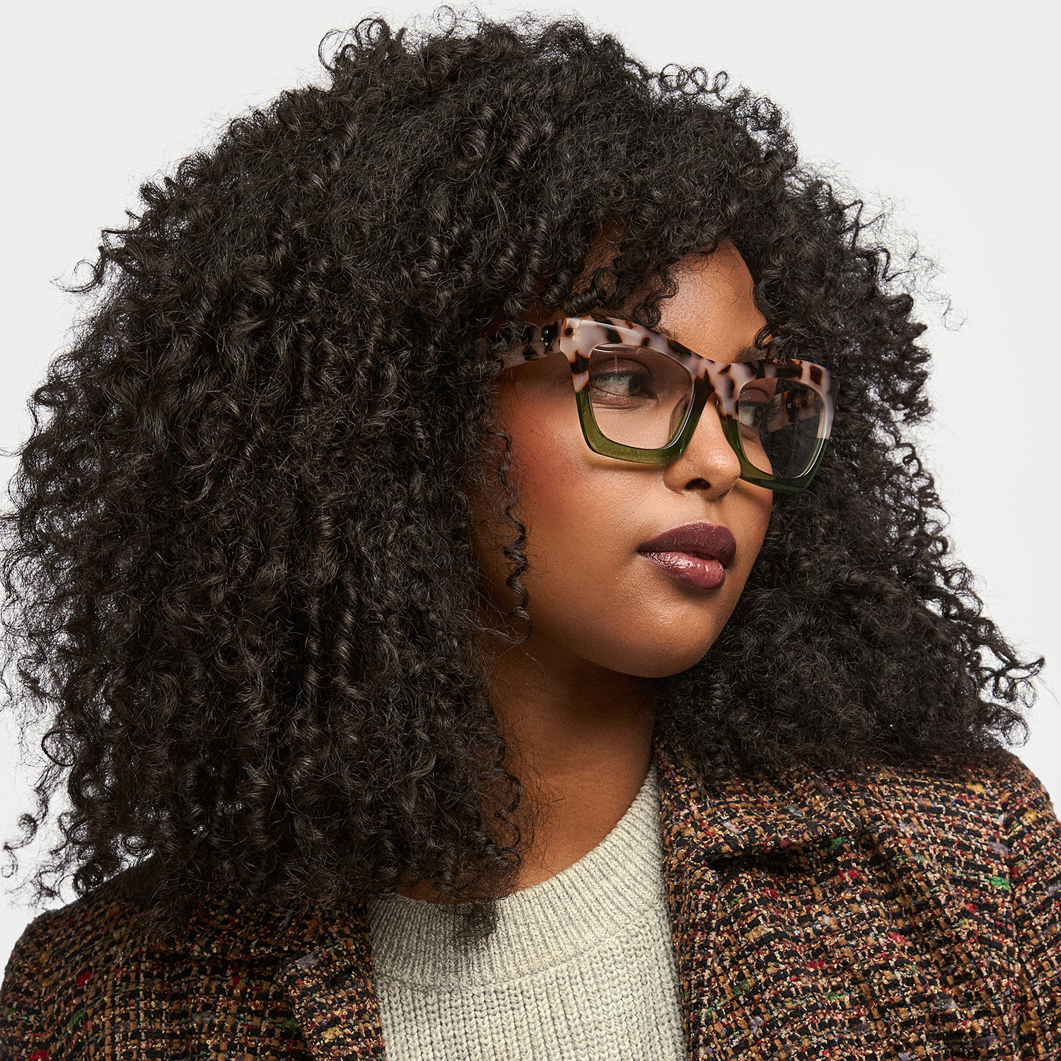 Benitez Square Two-Tone Frame & Prescription Eyeglasses1