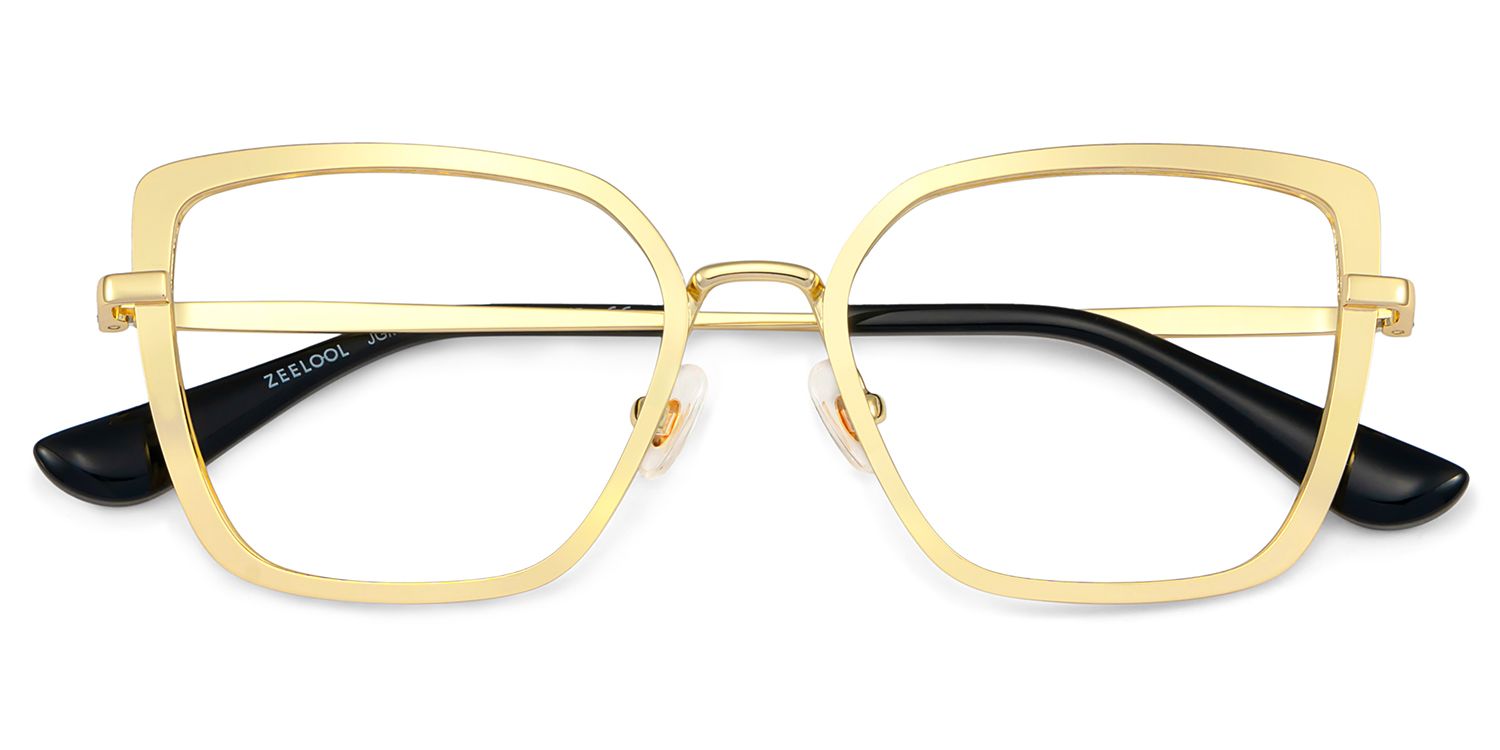 Square Gold Eyeglasses- Max Metal Frame Glasses1
