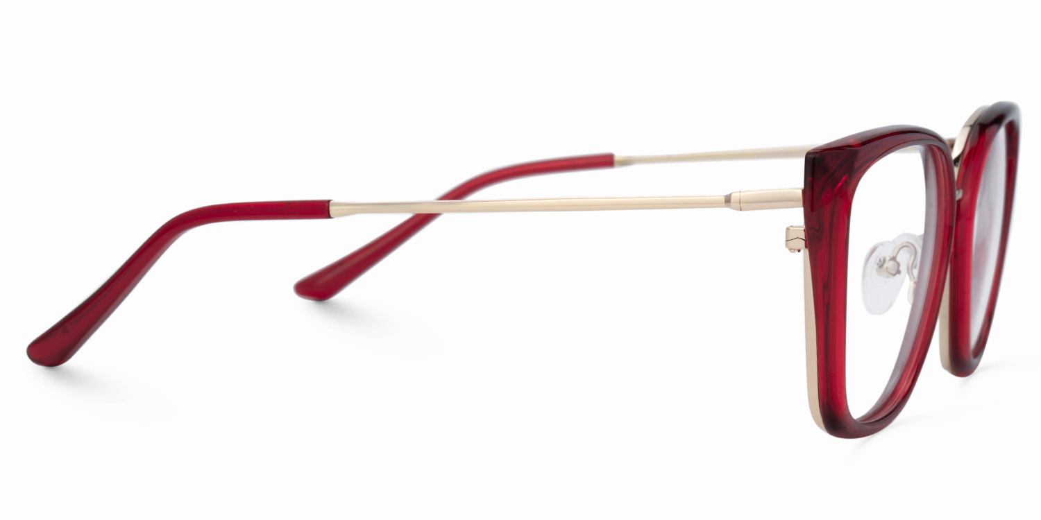 Martine Square Red Glasses | ZEELOOL Canada2
