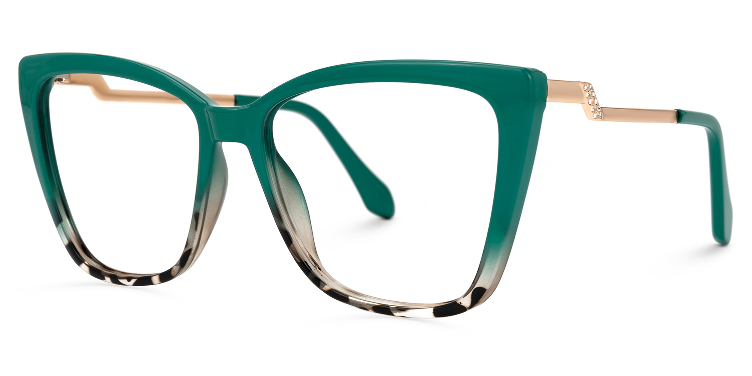 Awilda Cateye Green Glasses1