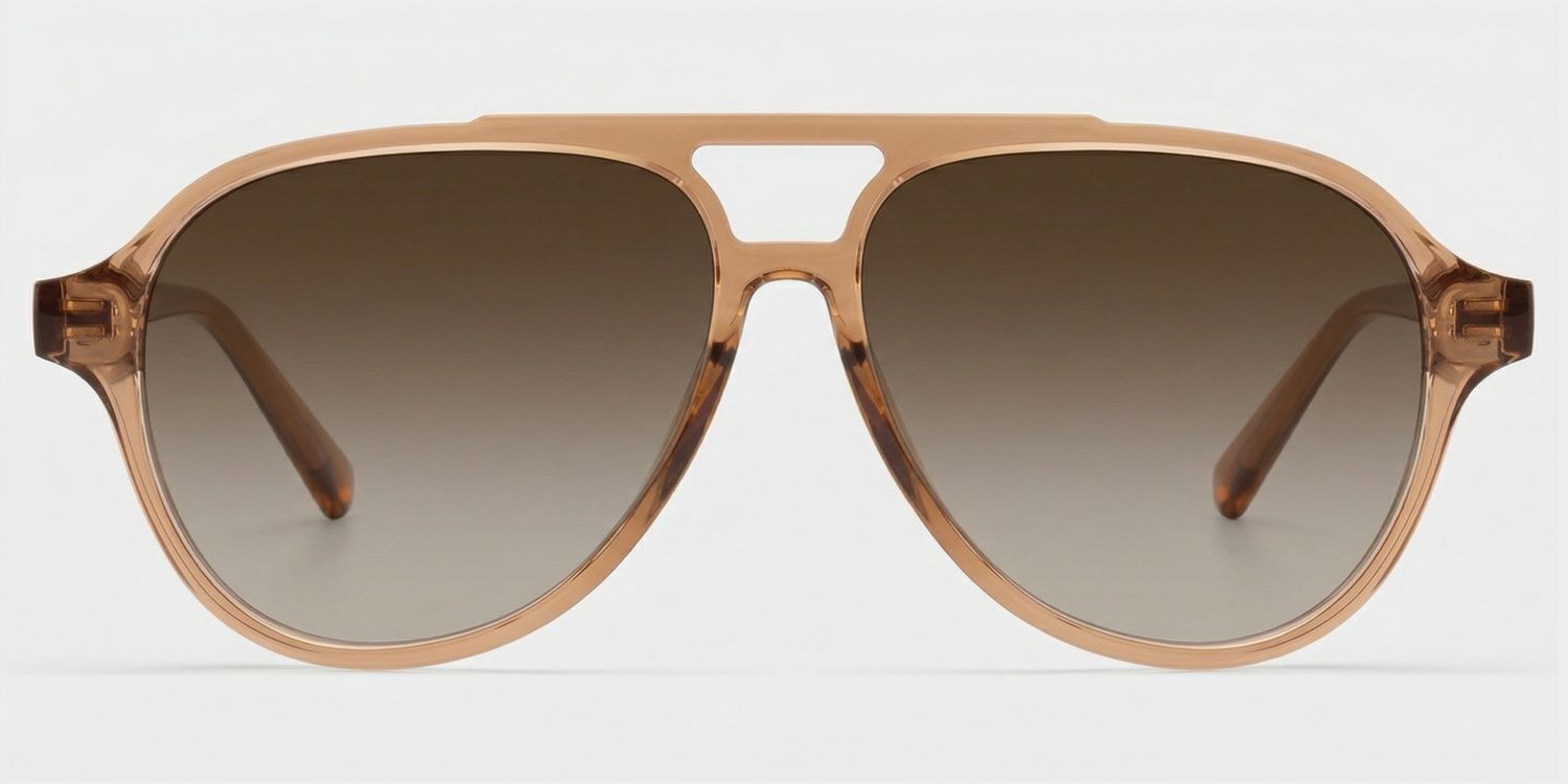 Drew Tan Clear Brown Aviator Glasses for the Female | ZEELOOL0