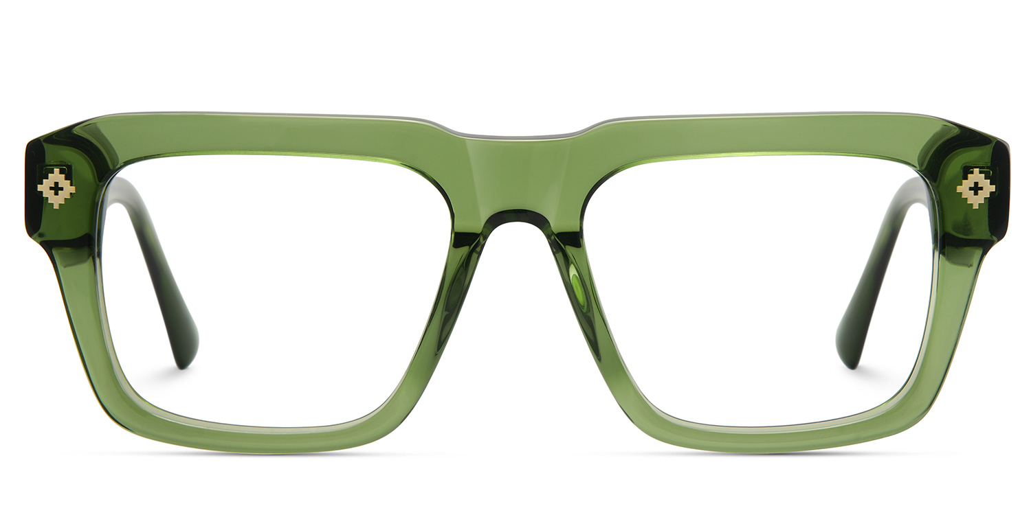 Ramdass Green Rectangle Prescription Glasses | ZEELOOL Canada1