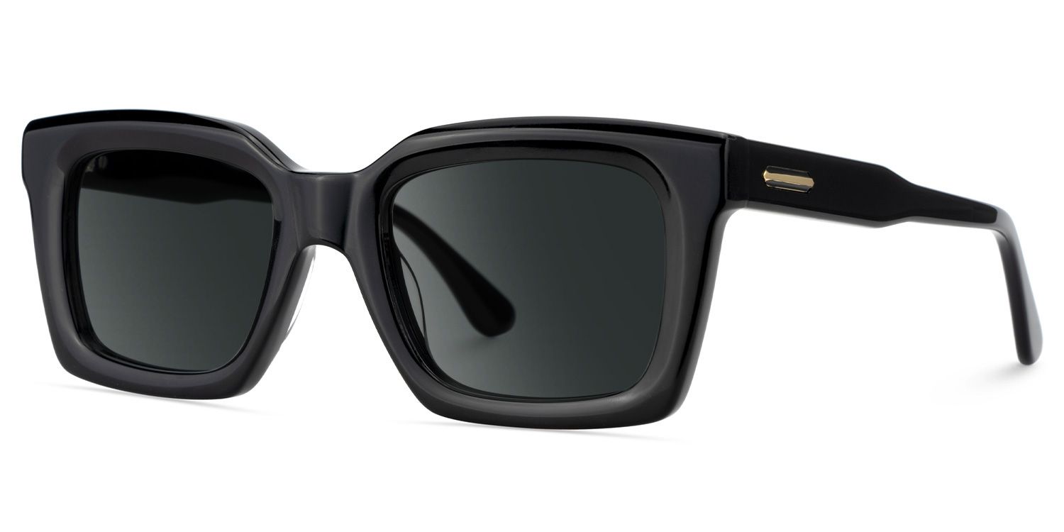 Solana Rectangle Black Full Rim Sunglasses | ZEELOOL CA2