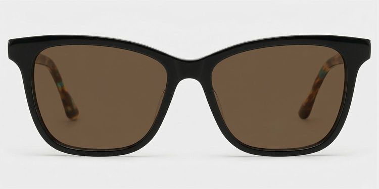 Faith Black Rectangle Sunglasses
