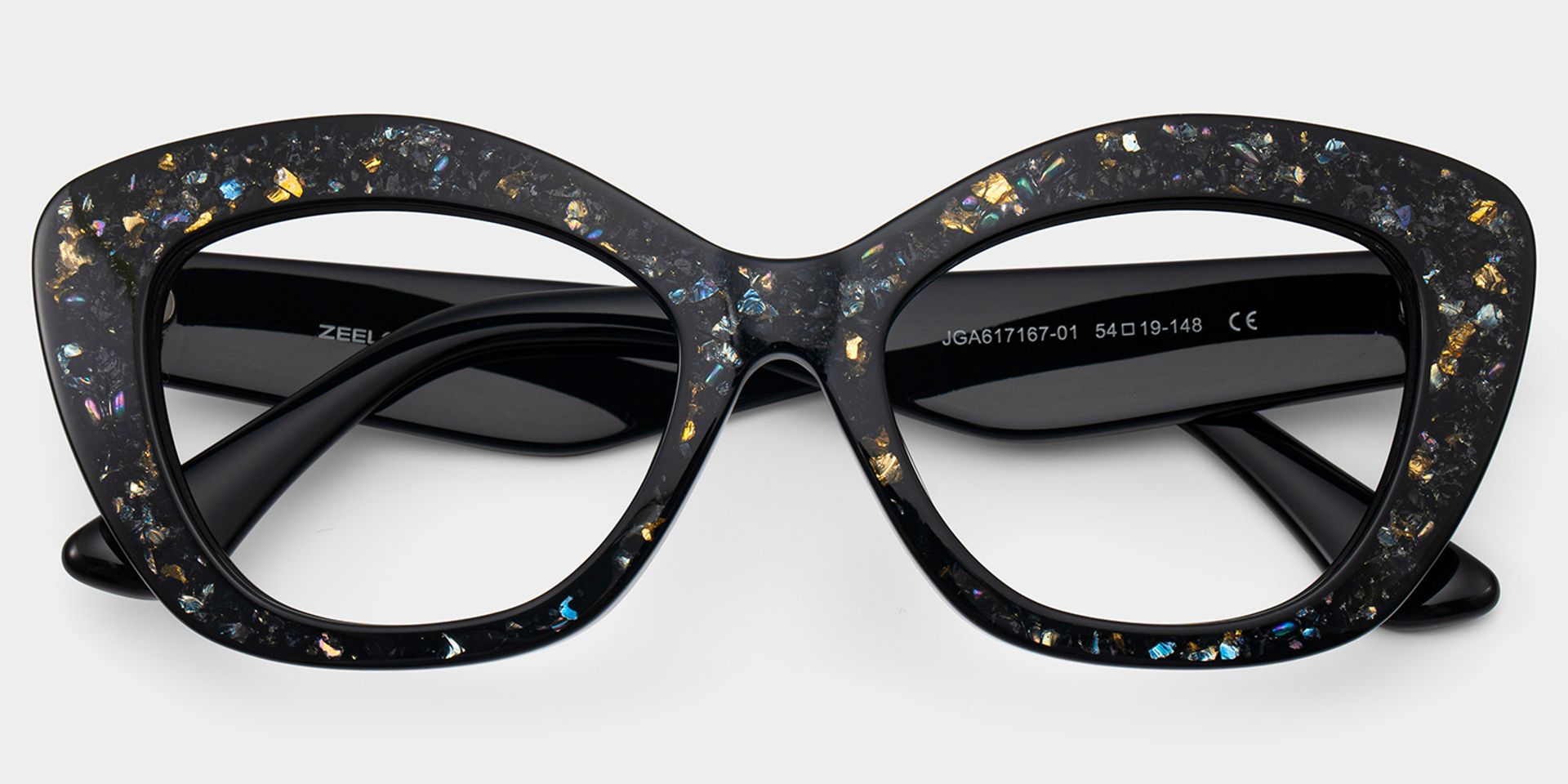 Giselle Black Cat Eye Glasses with Rhinestones | ZEELOOL3