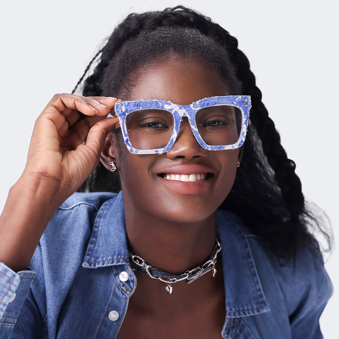 Porsha Square Dark Blue Glasses7
