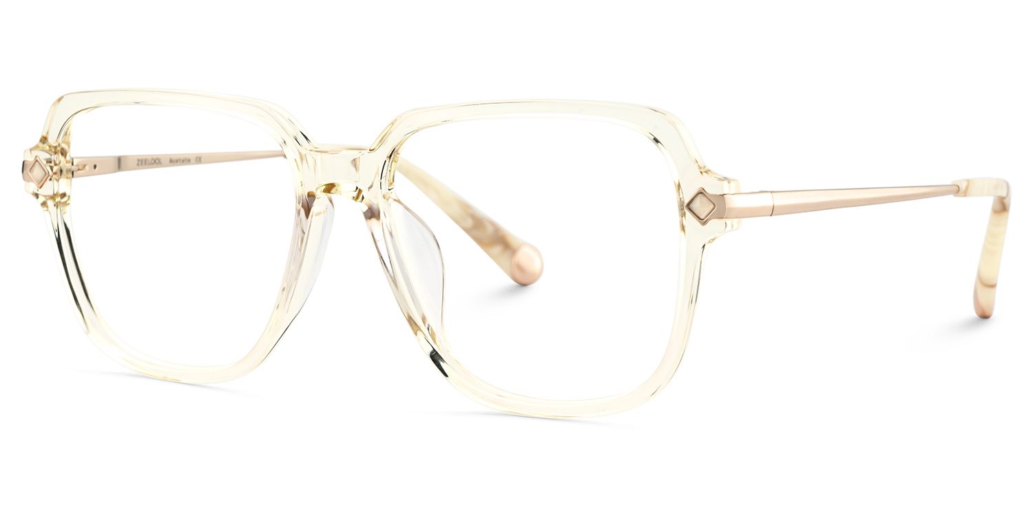 Square Eyeglasses With Yellow1