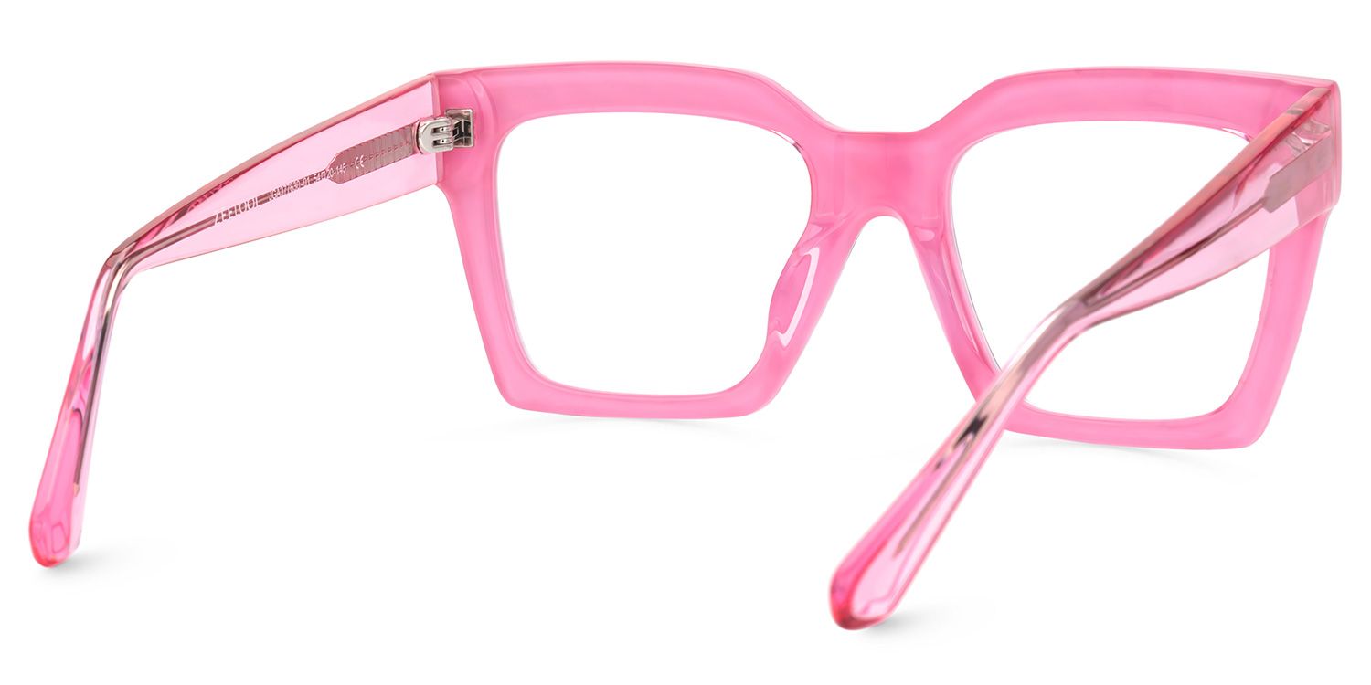 Morreen Oversized Thick Frame Glasses With Pink Zebra | ZEELOOL Canada3