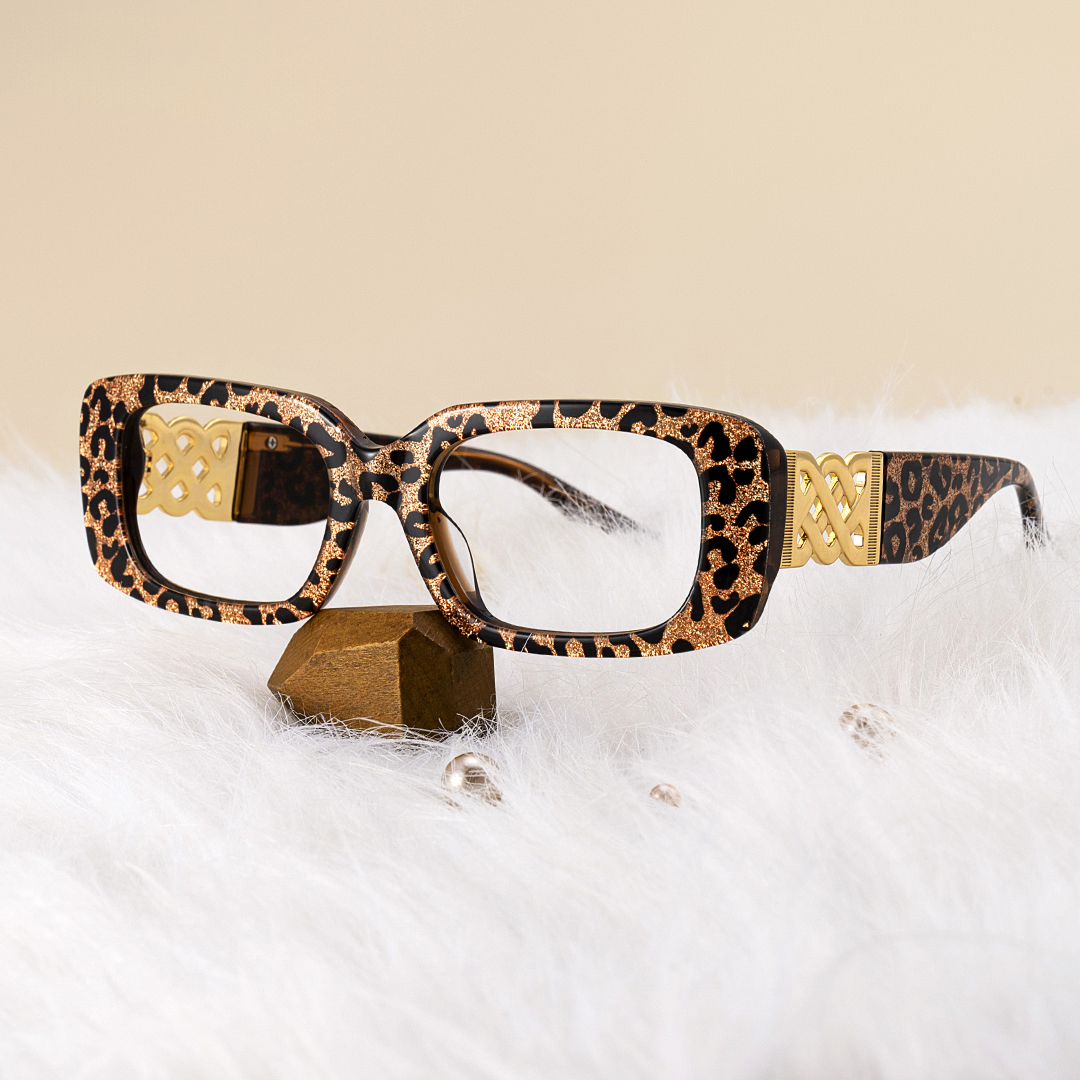 Jonas Rectangle Leopard Glasses0