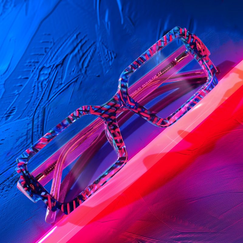 Frederick Bright Color Bold Rectangle Glasses | ZEELOOL Canada6