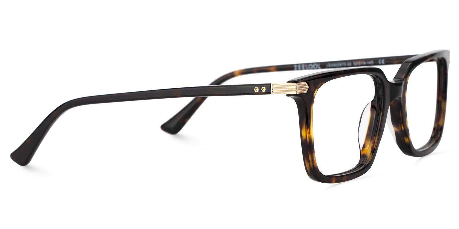 Thin Rectangle Glasses Frames in Tortoise Color4