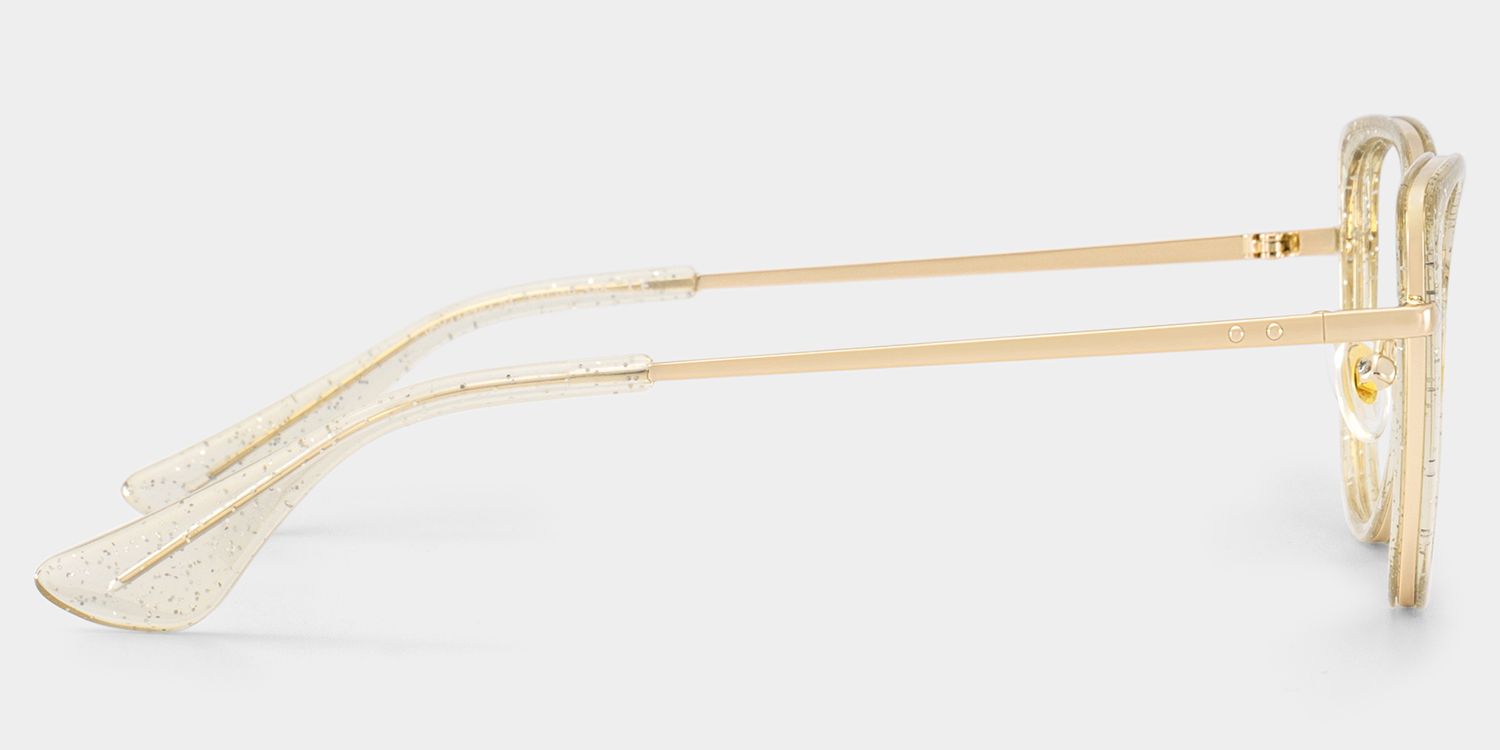 Celine Bling Cat-eye Translucent Gold Frame Glasses | ZEELOOL4