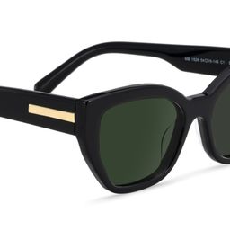Zia Black Cat-Eye Sunglasses4