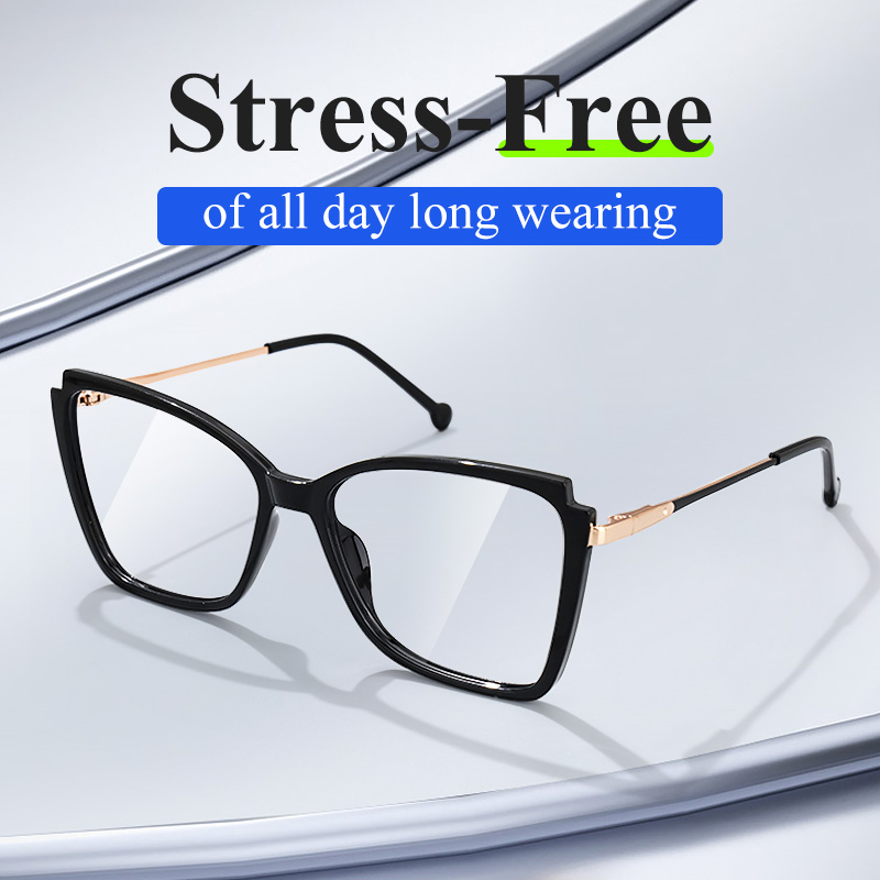 Kristen Cateye Black Eyeglasses with lightweight Frames4