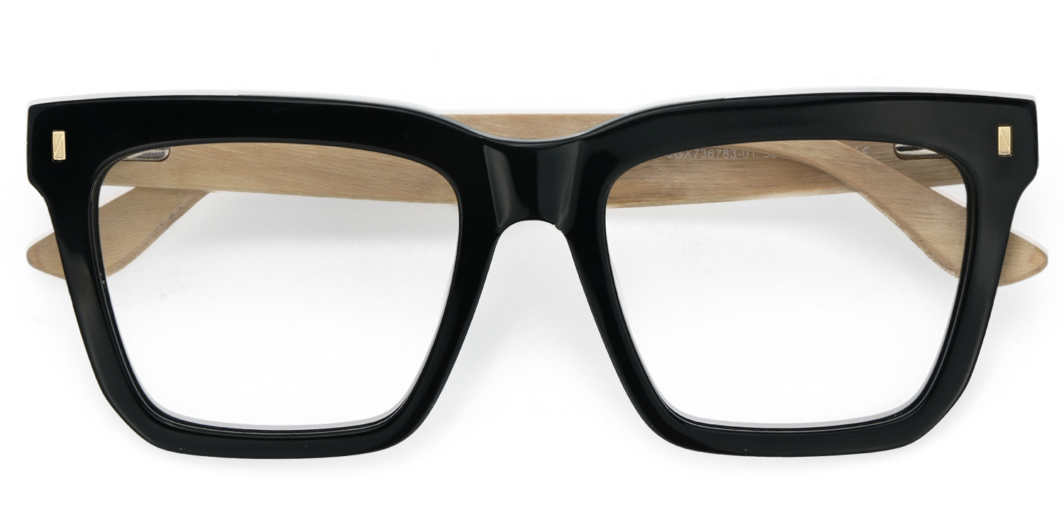 Rectangle Vintage Glasses With Wood Temples2