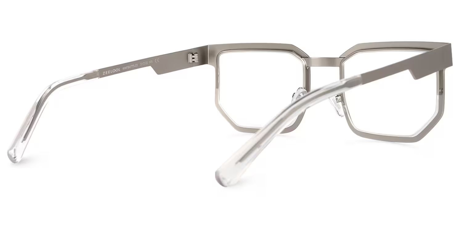 Barber Geometric Silver Eyeglasses and Glasses Frames4