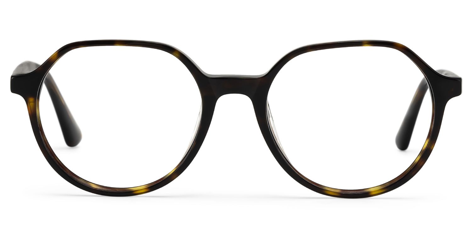 Hazel Geometric Tortoise Frame Eyeglasses for Man| ZEELOOL Canada1