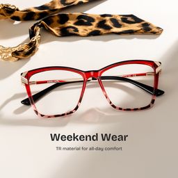 Mia Two-tone Square Glasses0