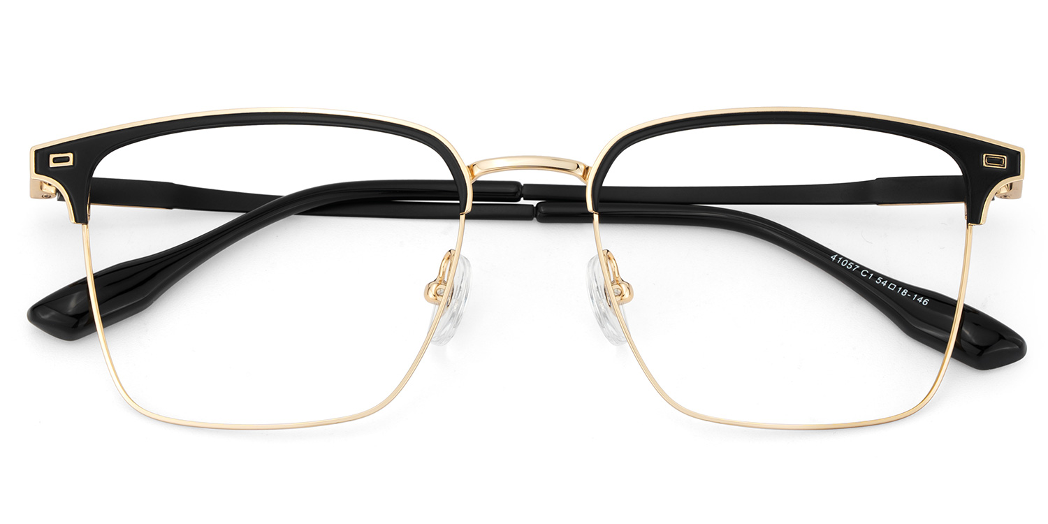 Dawson Browline Black Gold Glasses2