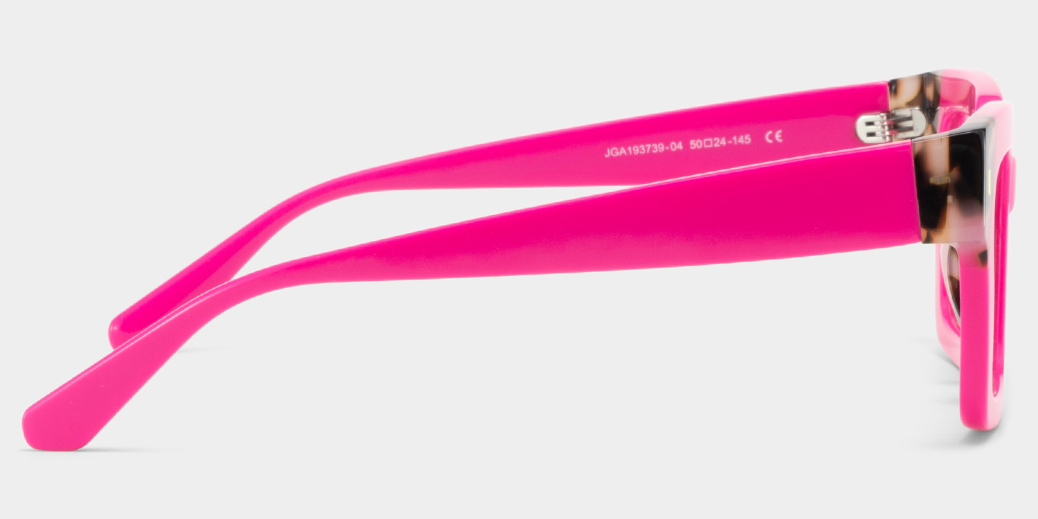 Square Pink Tortoise Eyeglasses- Sarah Acetate Frame Glasses3