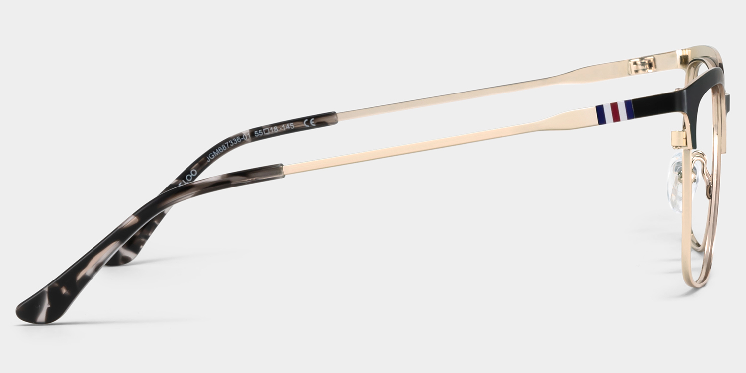 Cleo Black Gold Frame Glasses with Browline Frame Online | ZEELOOL Canada4