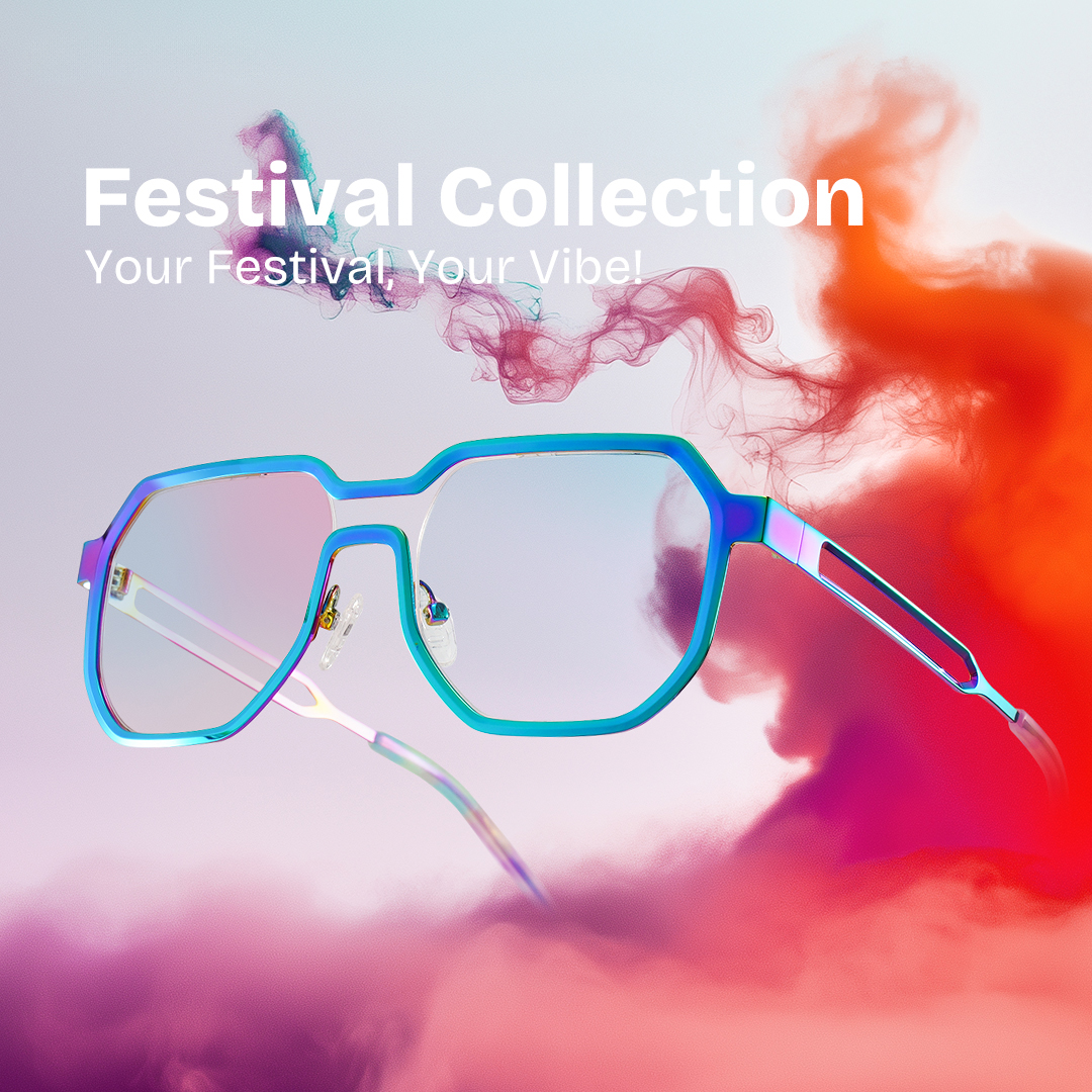 Hype Geometric Iridescent Glasses