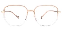 Joana Beige Geometric Glasses0