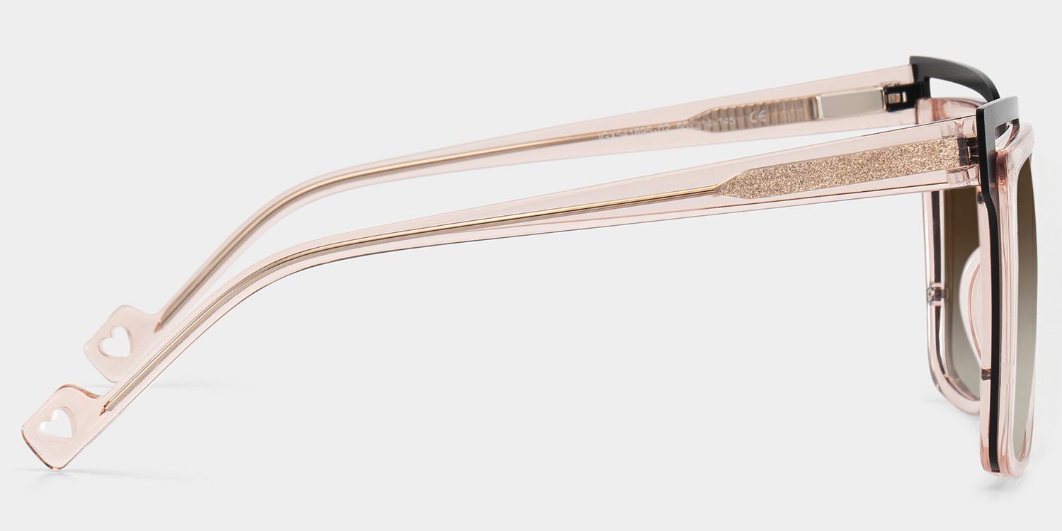 Twolla Square Beige Glasses and Black Edge Frame3