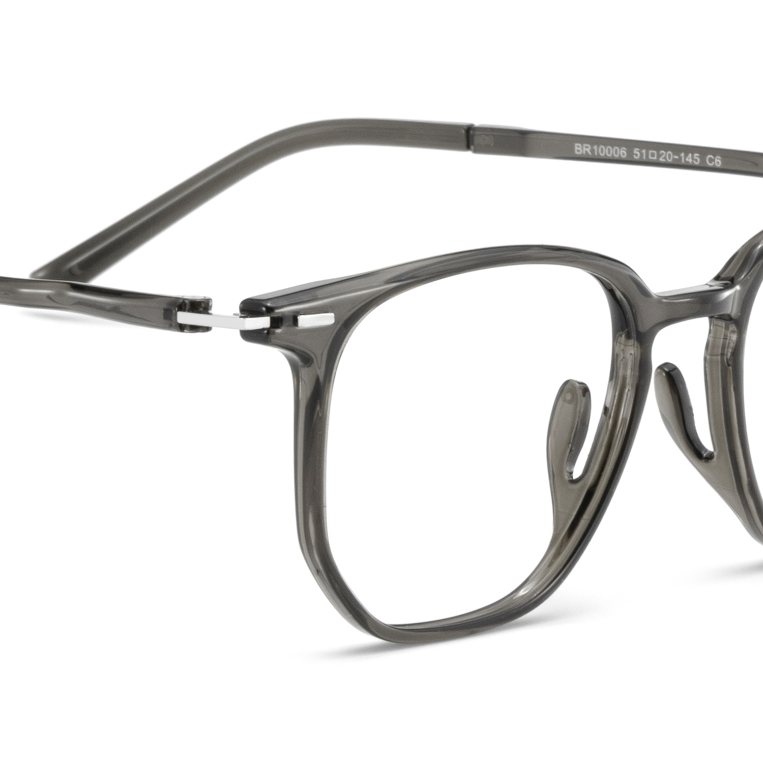 Geometric Gray Eyeglasses- Isla TR90 Frame Glasses4