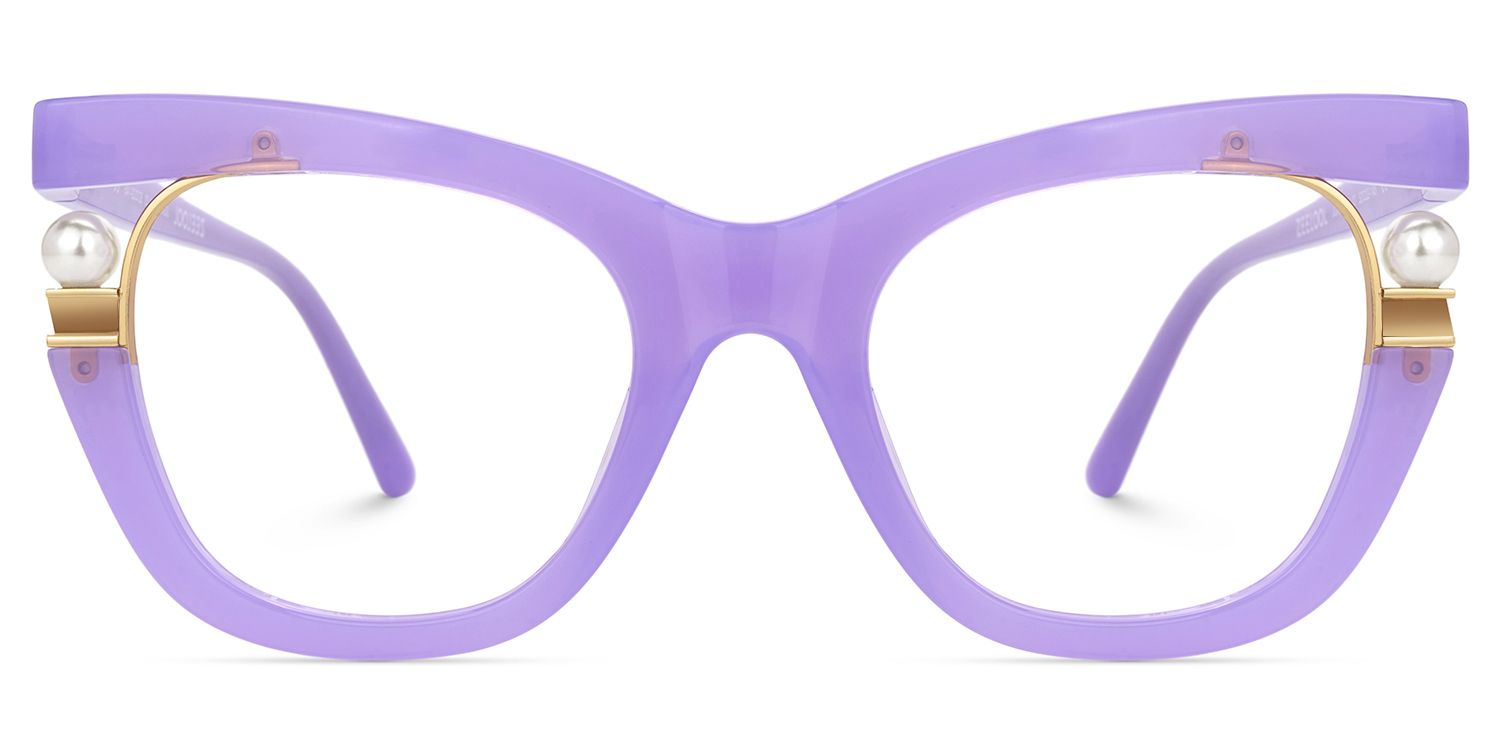 Purple Frame Blue Light Blocking Glasses with Pearl2