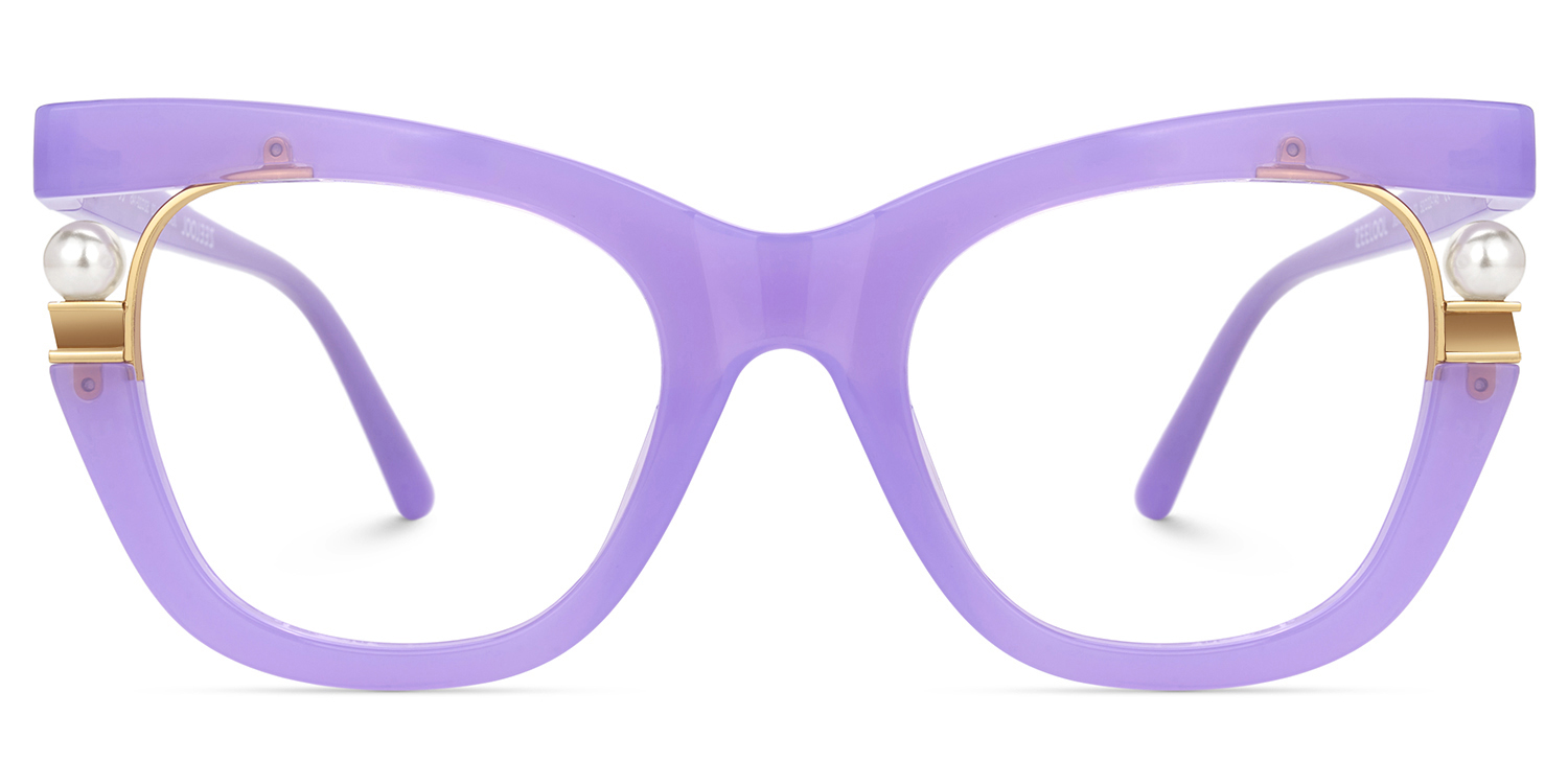 Pearl Cateye Purple Glasses
