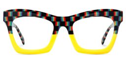Benitez Square Yellow Glasses0