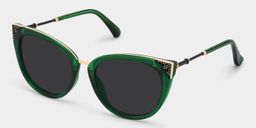 Dalton Cat Eye Dark Green Sunglasses2