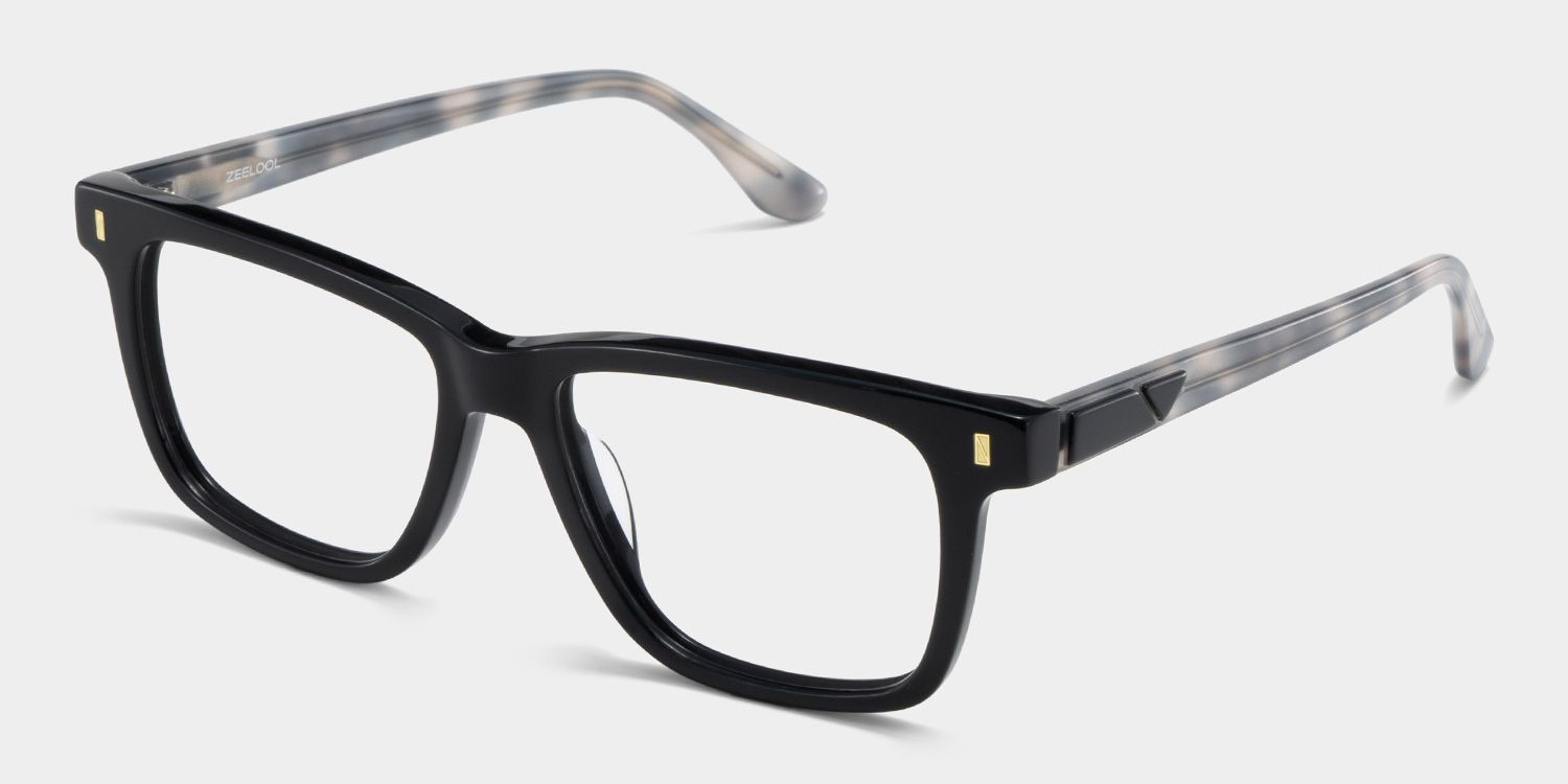 Rectangle Black Eyeglasses- Travis Acetate Frame Glasses2