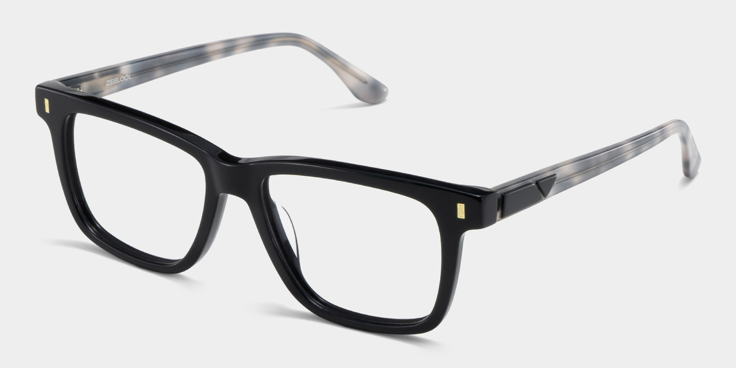 Rectangle Black Eyeglasses- Travis Acetate Frame Glasses2