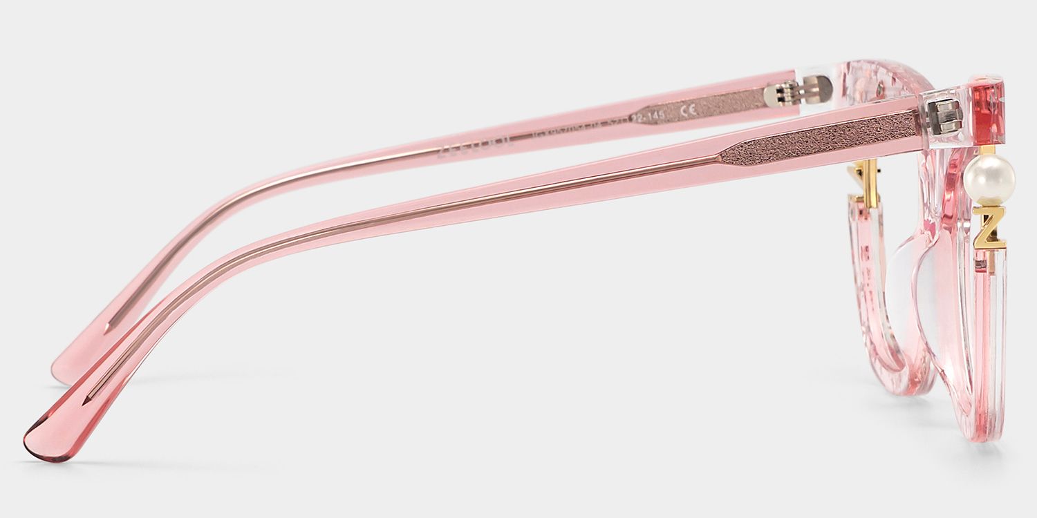 Transparent Pink Glasses with Pearl and Glitter Stars5