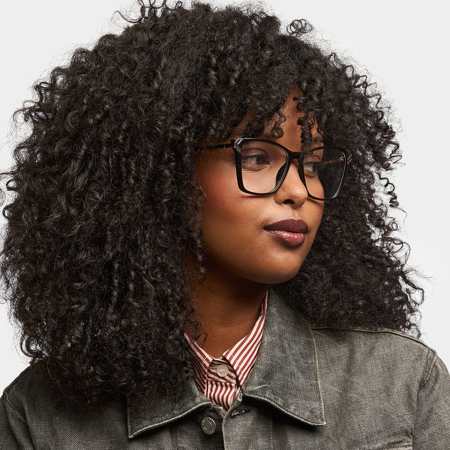 Tricee Square Black Glasses With Gold Arms For Females | Zeelool1