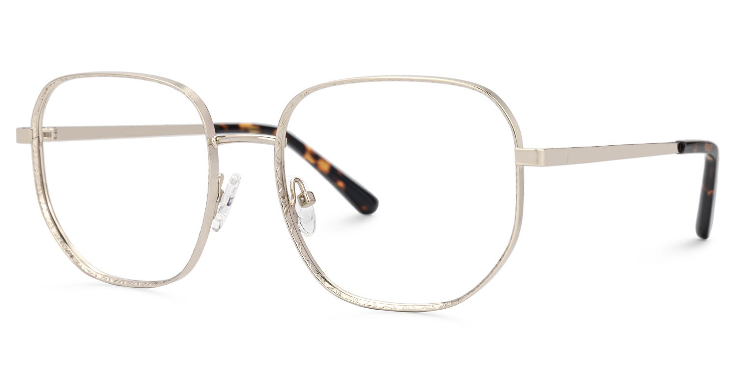 Steeve Metal Square Silver Frame Glasses | ZEELOOL Canada1