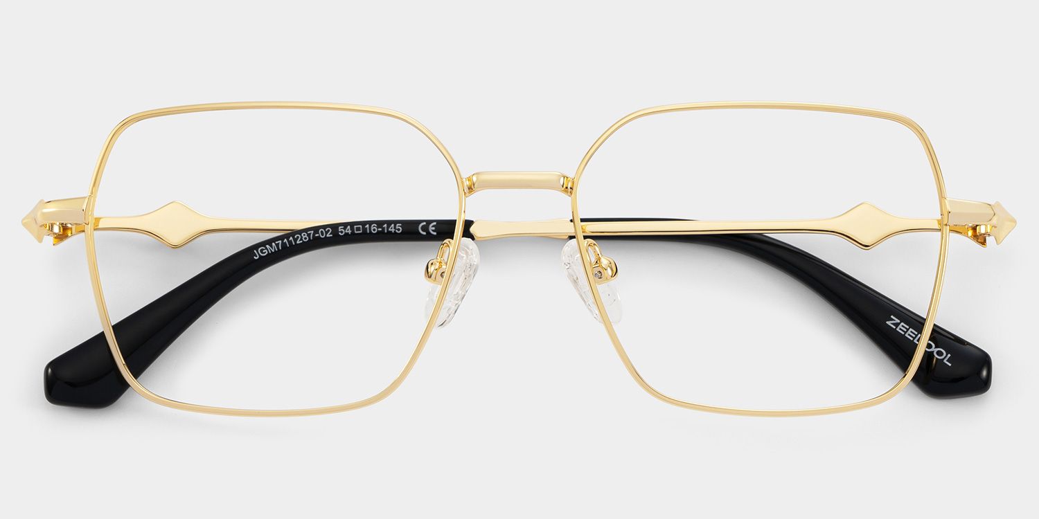 Kayla geometric gold Frame glasses Online | ZEELOOL3