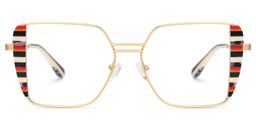 Errica Black Orange Geometric Glasses1