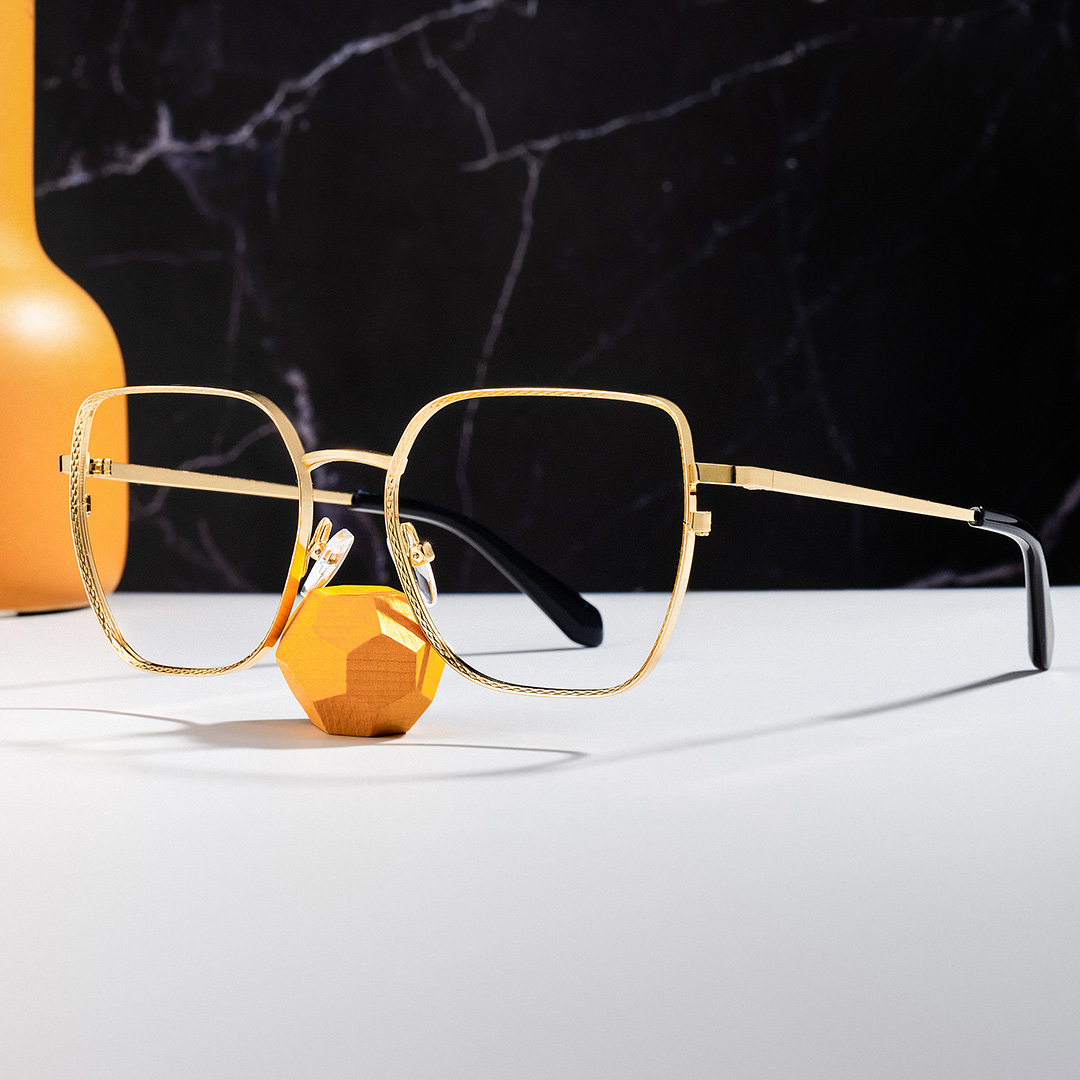 ZEELOOL Fife Geometric Gold Glasses