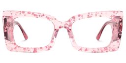 Mitia Pink Rectangle Glasses0