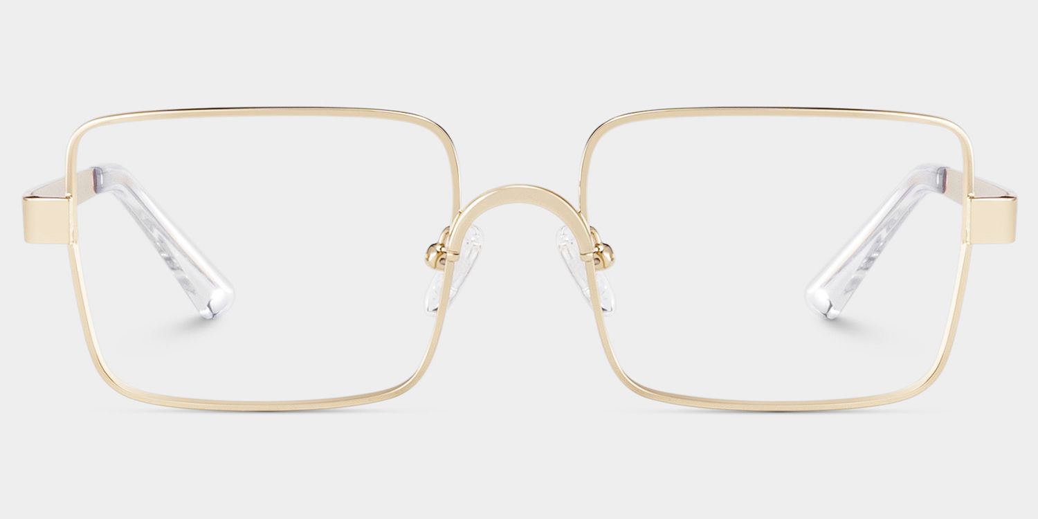 Gavin Eyeglasses in Rectangle Gold Frame | ZEELOOL Canada1