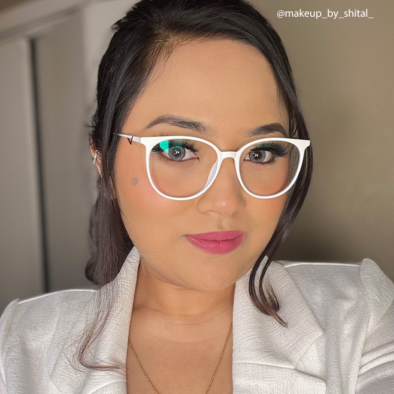 Chanty Round White Thin Frame Glasses | ZEELOOL Canada5
