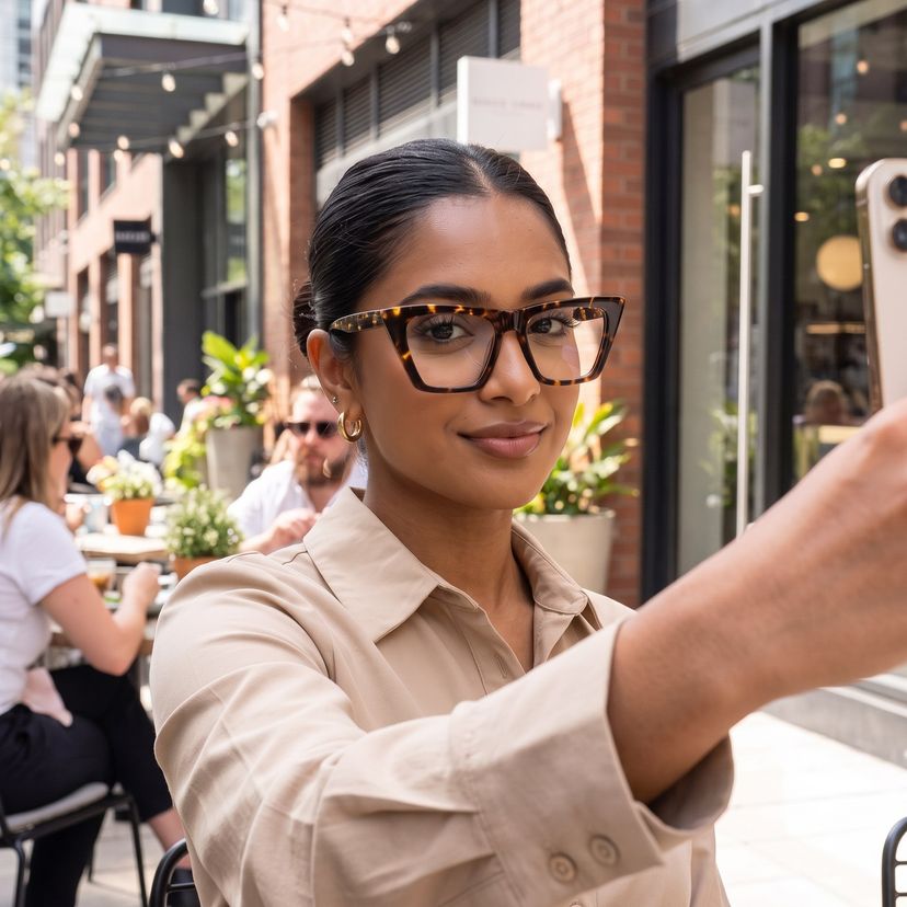 Cecile Tortoise Cat eye Glasses