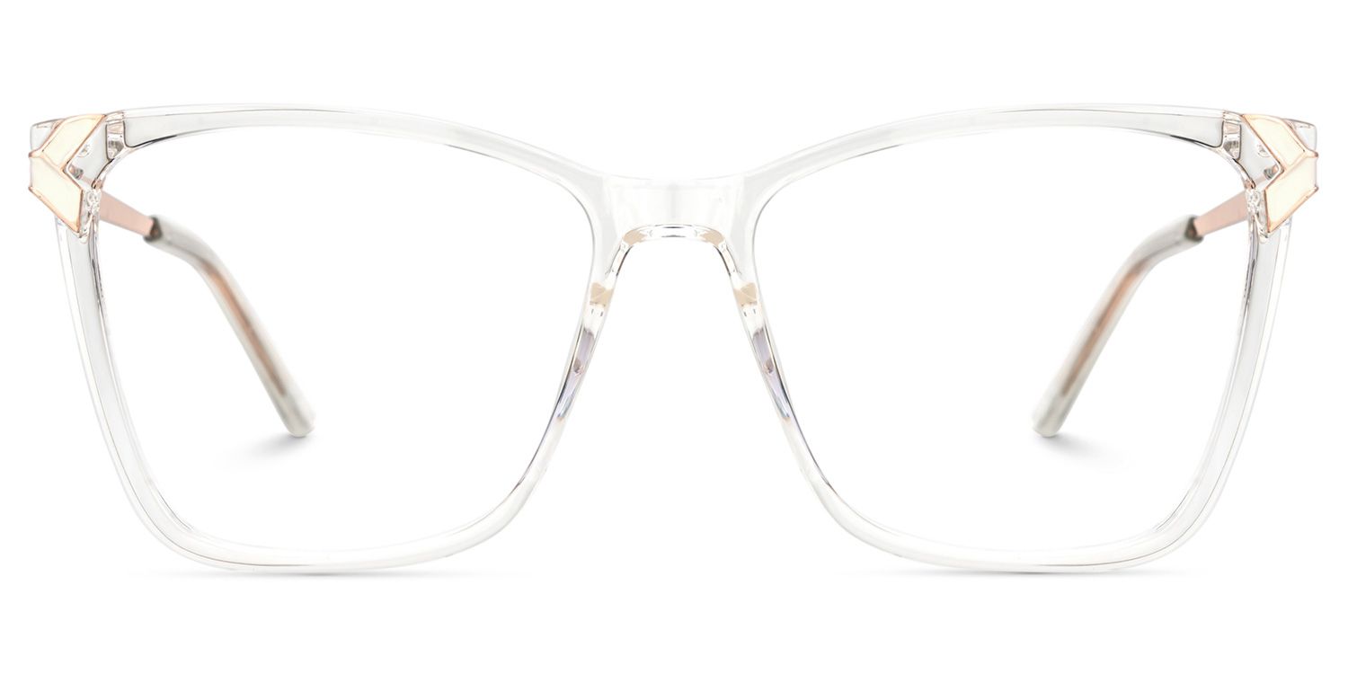 Tricee Square Clear Glasses With Gold Arms For Women | ZEELOOL Canada1