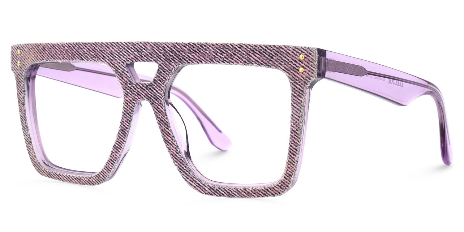 Rubin Purple Denim Eyeglasses | ZEELOOL Canada1