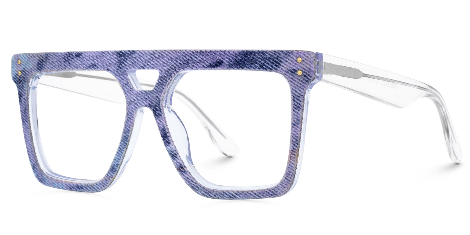 Rubin Blue Denim Eyeglasses | ZEELOOL Canada1