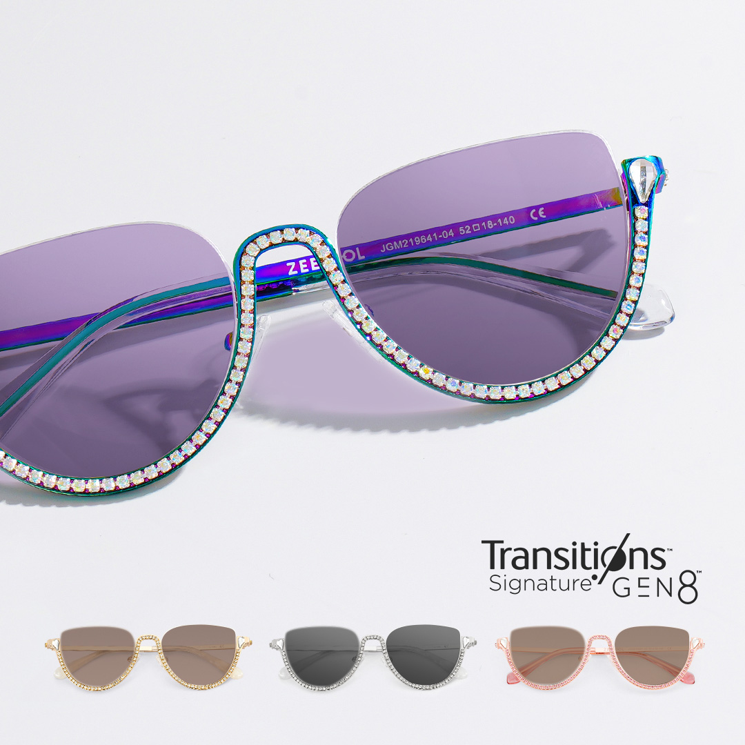 Half Frame Cat Eye Glasses With Shiny Diamonds1