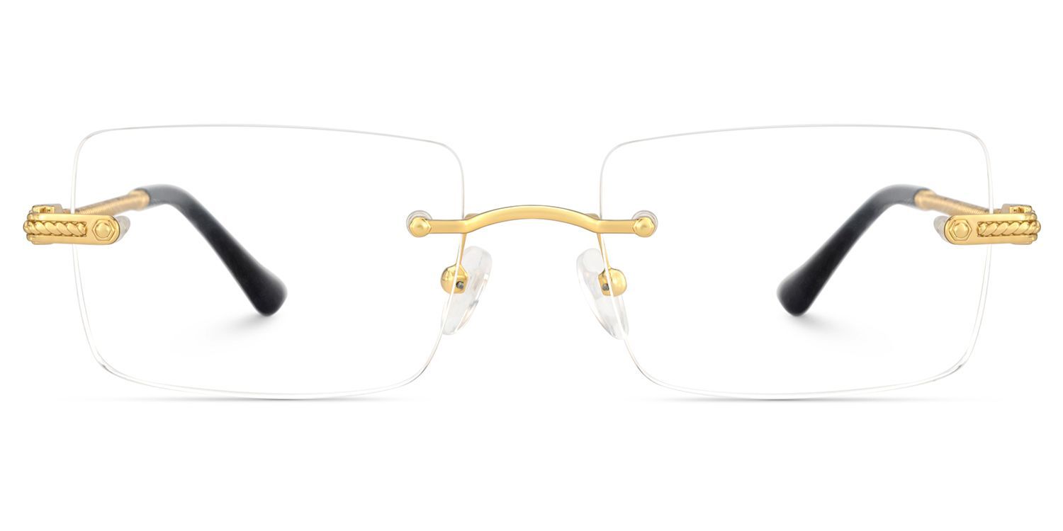 Gold Rimless Eyeglasses Frames With Adjustable Nose Pads1